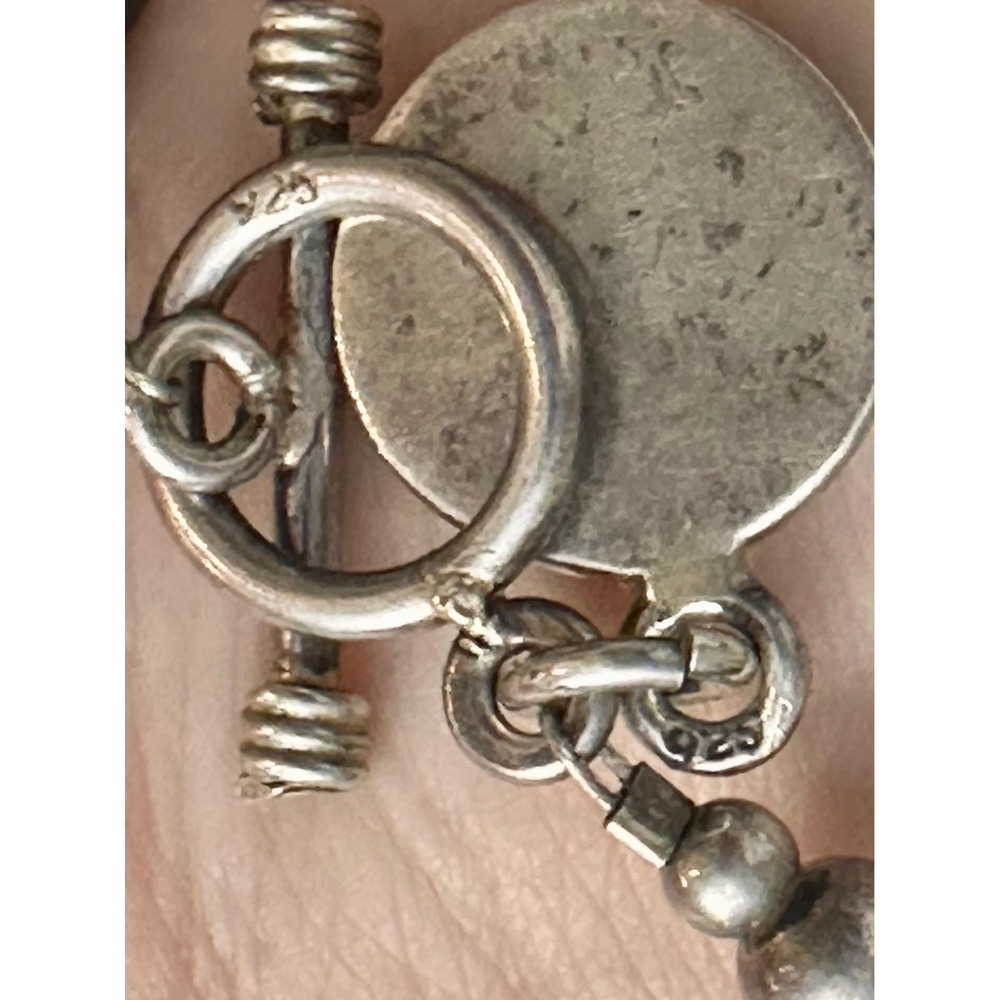 Smoky Quartz Sterling‎ Silver 925 Beaded Toggle Bracelet Brown Stone 8.5 Inch - Picture 9 of 9